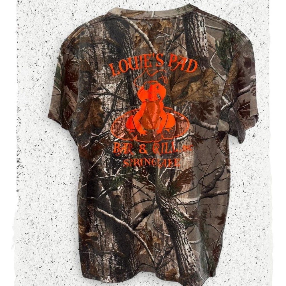Men’s Sz L Russell Athletic Camo Tee in Brown and Green - Picture 4 of 5